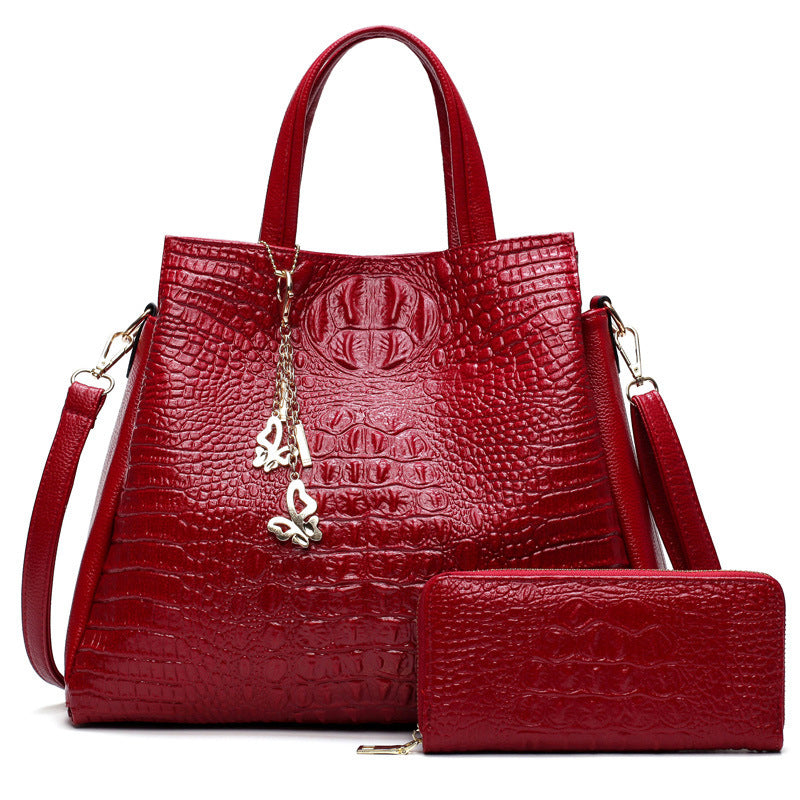 Classic Pattern Women's One-shoulder Diagonal Bag Simple Large-capacity Handbag