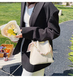 Leather crossbody Tote Bag with Chain Sling Handle