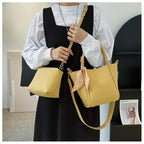 Korean Version Scarf Diagonal Handbag Litchi Grain