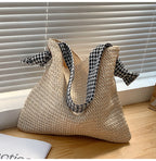Ins Ethnic Style Straw Woven One Shoulder Cute Bow Bag