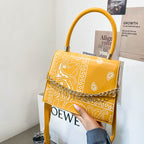 New Style Color Contrast Printing Women's Fashion Chain Messenger Bag
