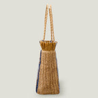 Handmade Straw Casual Commuter Tote Striped Fringe shopping Bag