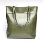 New fashion leather handbag shoulder cowhide shopping bag leather bag is simple and practical, portable
