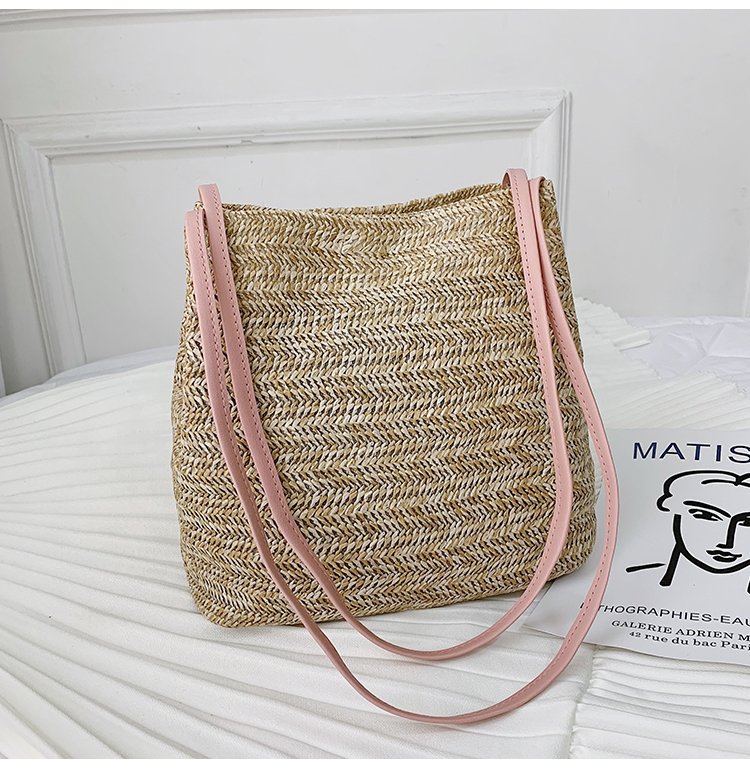 Casual Woven One-shoulder Straw Woven Bag New Portable Women