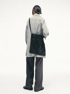 Faux Leather Woven Structure Crossbody Shoulder Bag