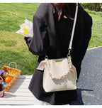 Leather crossbody Tote Bag with Chain Sling Handle