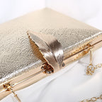 Women's Evening Bag Diagonal Cross Leaf Chain