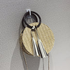 The New Small Round Bag Made Of Grass Single crossbody Bag Simple