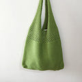 Avocado Green Knit Tote One-Shoulder Sweater shopping Bag