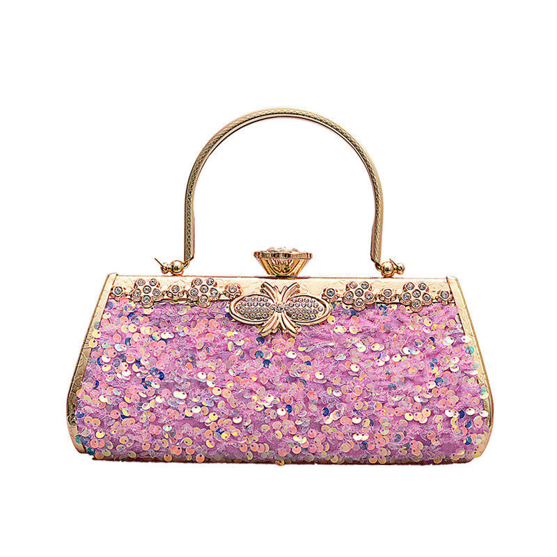 Metal Handbag With Diamond evening bag