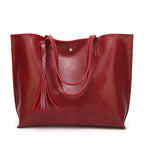 New Women's Fashion Tassel Large Capacity Shoulder Handbag
